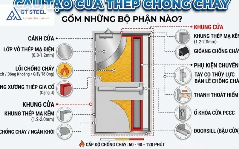 Cấu tạo cửa chống cháy