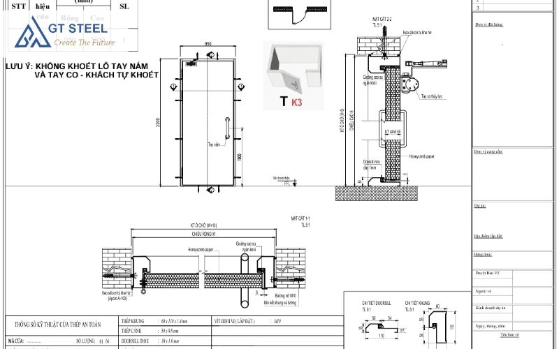 kích thước của cửa thép chống cháy